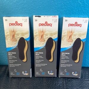 3 NWT BOXES! Handmade in Germany Pedag Deo Fresh Black Insoles sz 9 Ladies 6 Men